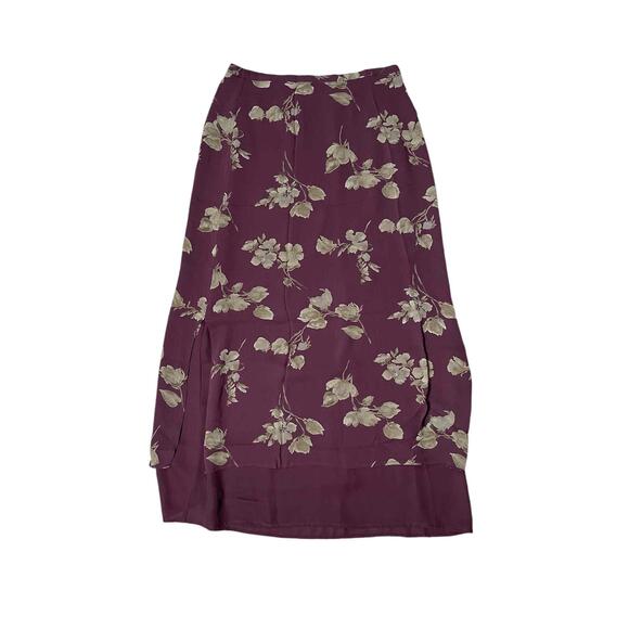 Vintage‎ 90's Eddie Bauer Women's Purple Aline Floral Pattern Midi Skirt Size 12 - Picture 1 of 9